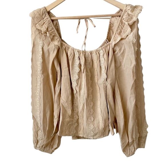 Cami NYC Lace Trimmed Cotton Blouse - Picture 1 of 3